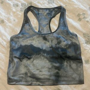 Beyond Yoga blue tie dye crop racerback tank